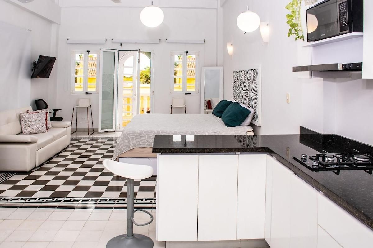 Apartamento Estudio Colonial Con Balcón, Plaza Santo Domingo Con Piscina Cartagena